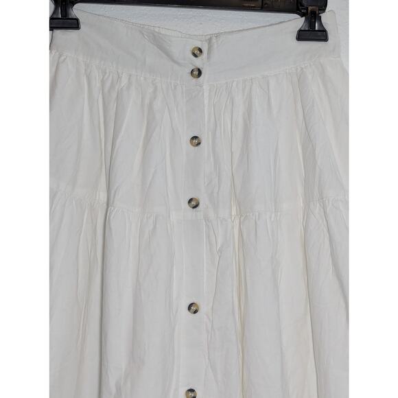Sim Sam Skirt Women's Medium White Cottage Peasant Boho Lightweight Cotton - Picture 2 of 6